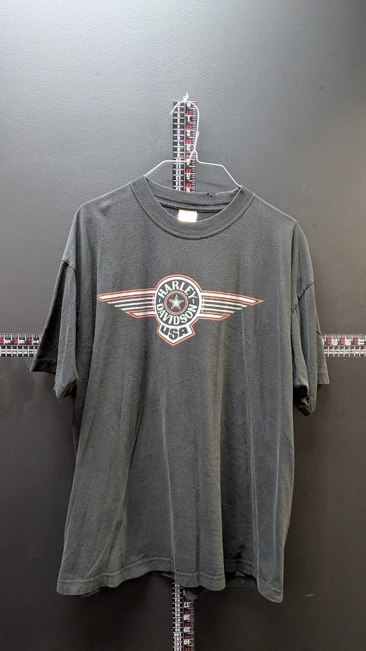 Vintage Harley Davidson Germany T Shirt Black Wiesbaden Gensingen USA Graphic XL