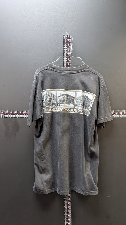 Harley Davidson Pocket T Shirt Black Milwaukee Legend Graphic Fade Size S