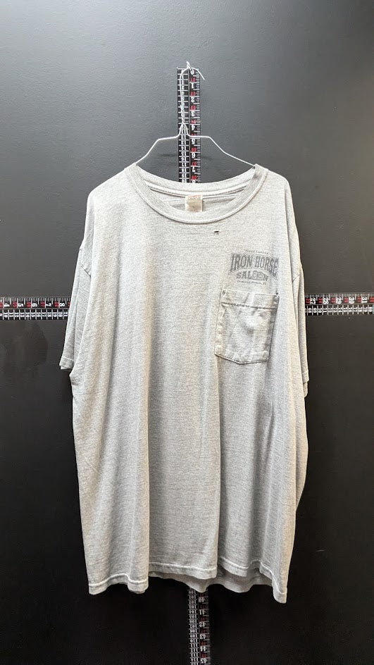 Vintage Iron Horse Saloon Pocket T Shirt Gray Ormond Beach FL Biker Tee XL