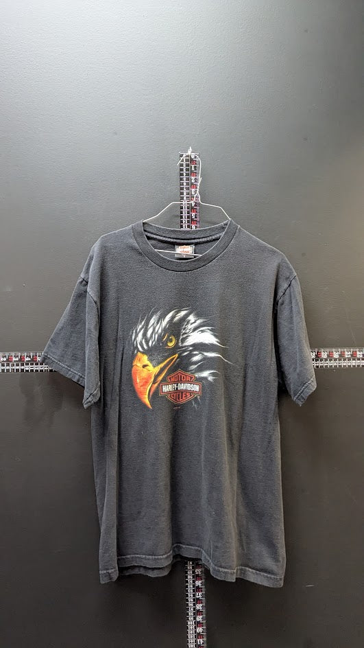 Vintage Harley Davidson Frieze Belleville IL Eagle T Shirt Black Size L