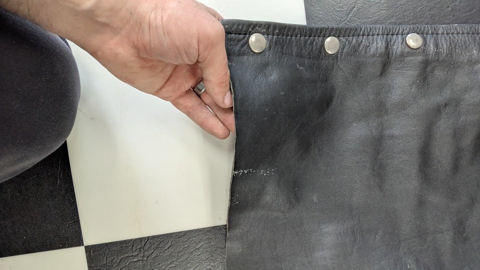 Black Leather Motorcycle Chaps Zip Snap Biker Riding Pants Adjustable Waist