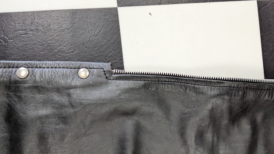 Black Leather Motorcycle Chaps Zip Snap Biker Riding Pants Adjustable Waist