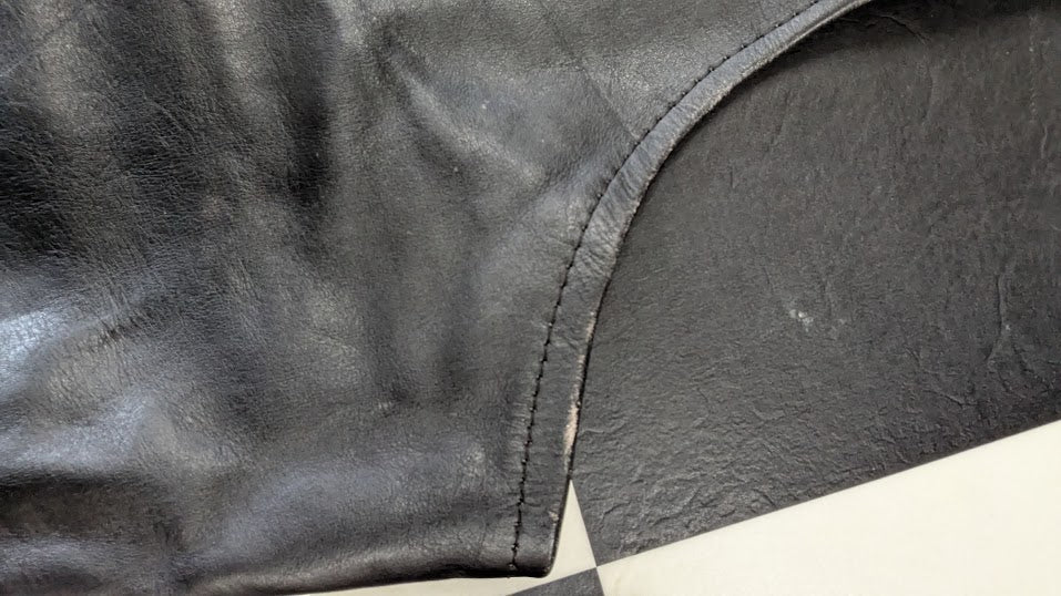 Black Leather Motorcycle Chaps Zip Snap Biker Riding Pants Adjustable Waist