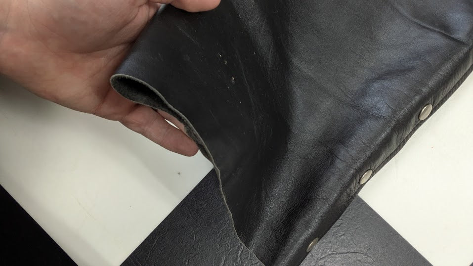 Black Leather Motorcycle Chaps Zip Snap Biker Riding Pants Adjustable Waist