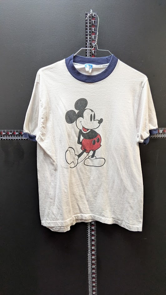 Vintage Mickey Mouse Ringer T Shirt Disney Character Fashions USA Made Large