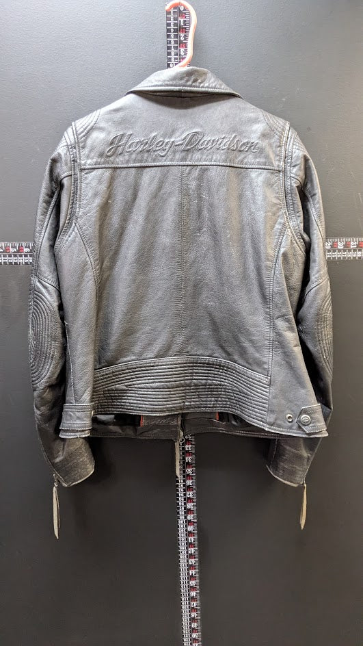 Harley Davidson Women’s Leather Motorcycle Jacket Black Riding Coat Size L