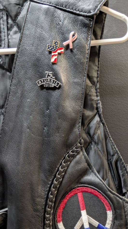 Leather Motorcycle Vest Womens Medium Black Braided Chain Side Lace Biker Vest