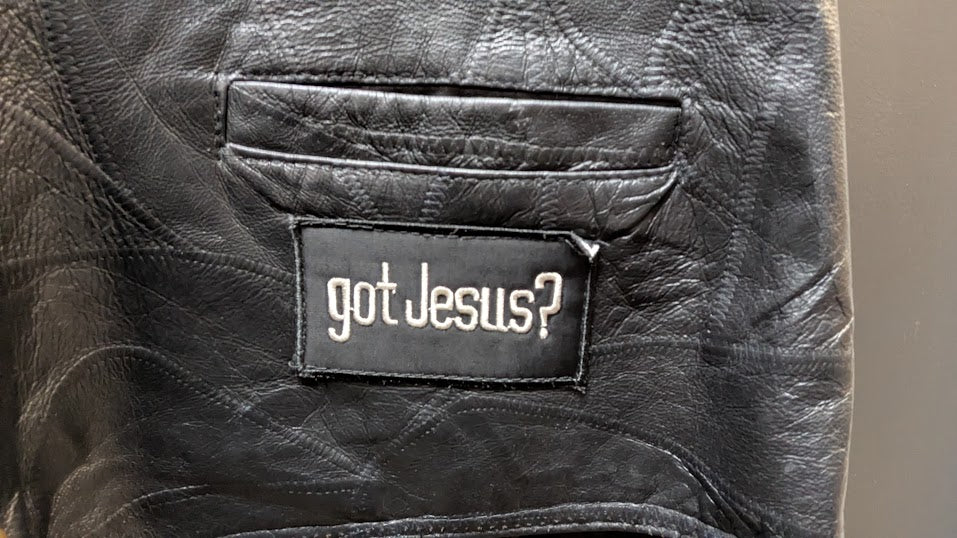 Christian Motorcycle Leather Vest Jesus Forever Black Biker Vest Snap Front Large