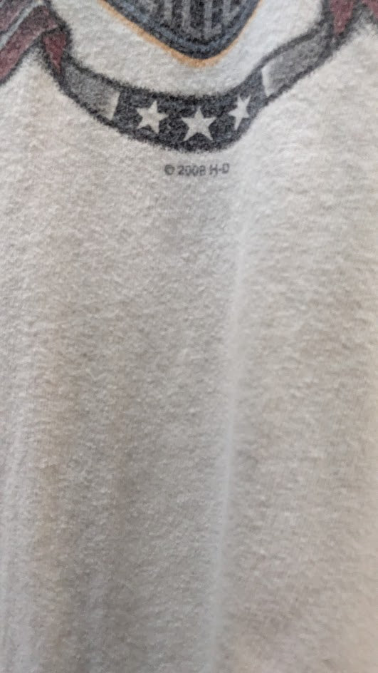 Harley Davidson F&S Dayton Ohio Long Sleeve T Shirt Large White USA Made 2008