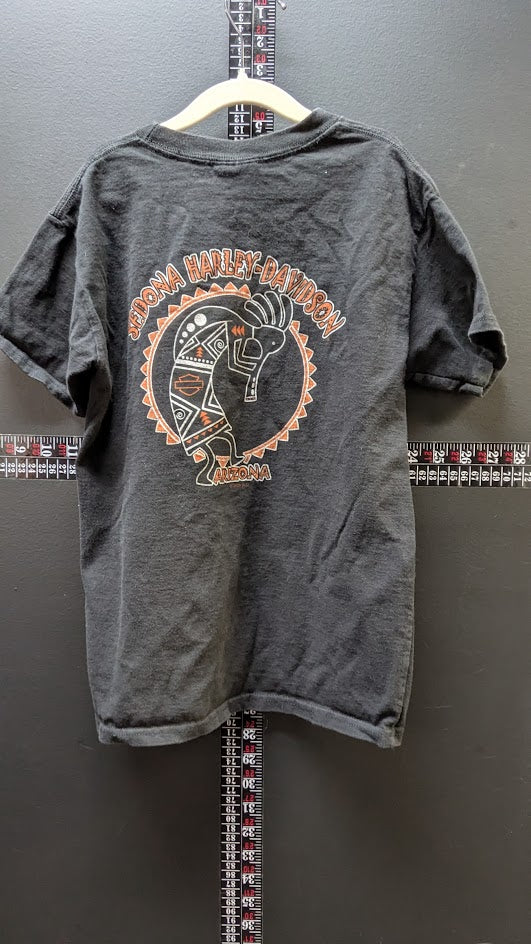 Harley Davidson Sedona Arizona Kids T Shirt Medium Black Motorcycle Graphic Tee