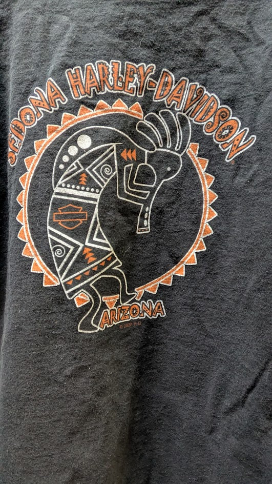 Harley Davidson Sedona Arizona Kids T Shirt Medium Black Motorcycle Graphic Tee