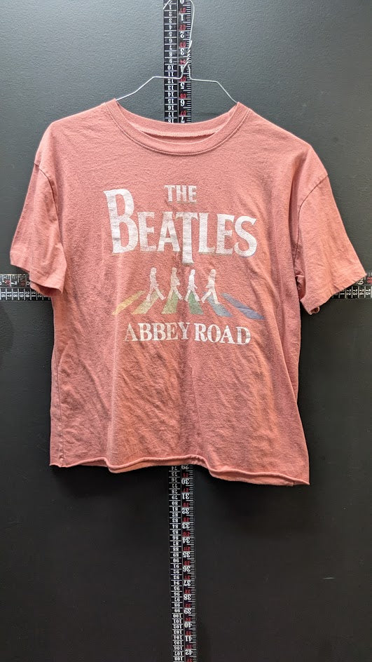 Beatles Abbey Road T Shirt Pink Graphic Band Tee Retro Music Shirt