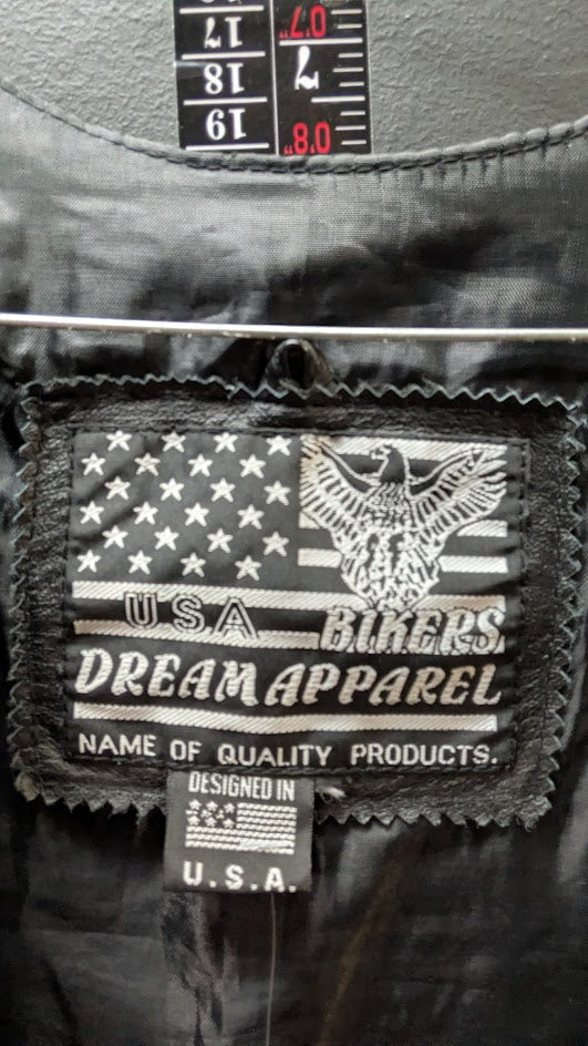 Leather Motorcycle Vest Black Lace Up Snap Front Biker Vest Dream Apparel