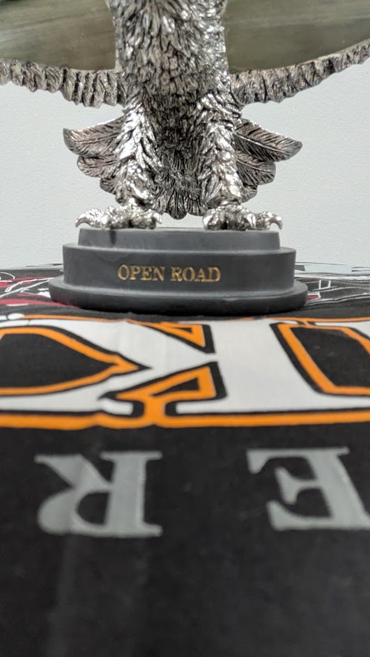 Open Road Eagle Motorcycle Statue Figurine Biker Decor Resin Display Americana