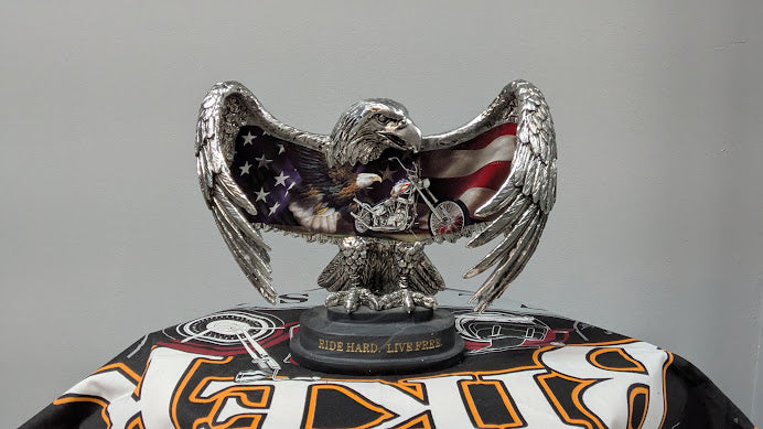 Bradford Exchange Ride Hard Live Free Eagle Statue W/ COA Motorcycle Figurine