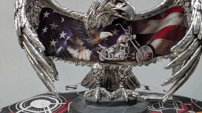 Bradford Exchange Ride Hard Live Free Eagle Statue W/ COA Motorcycle Figurine