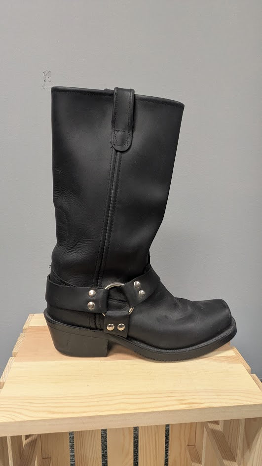Vintage Double H Harness Motorcycle Boots Men’s 8.5 Wide Black Made USA