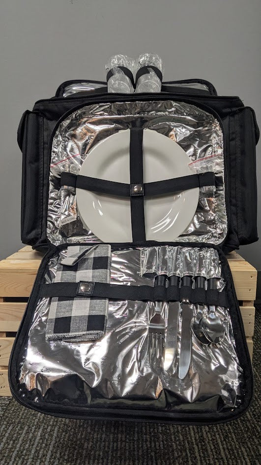 Harley-Davidson Motorcycle Picnic Cooler Set Travel Bag Black Bar & Shield