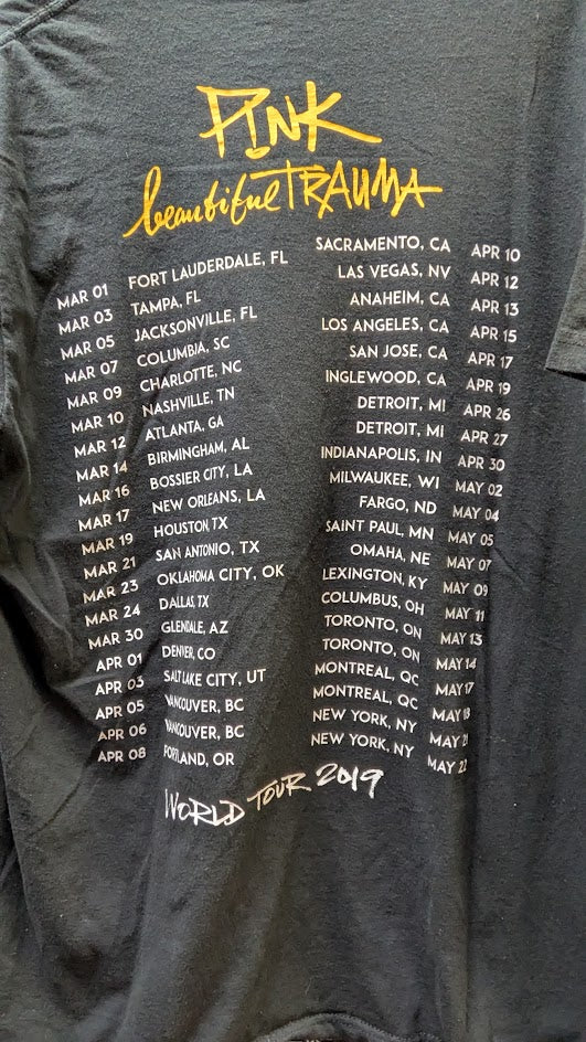 Pink Beautiful Trauma 2019 World Tour Graphic T-Shirt Black Band Tee