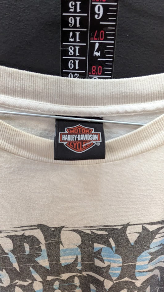 Harley-Davidson Motorcycle Graphic T-Shirt Men’s Oversized White