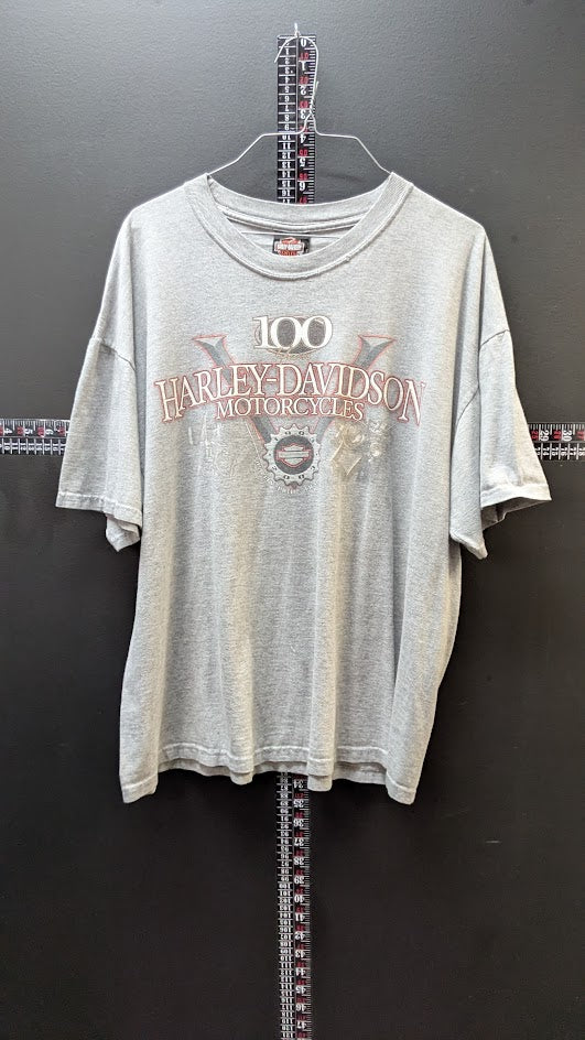 Vintage Harley-Davidson 100th Anniversary T-Shirt Men’s XL Gray Double Sided