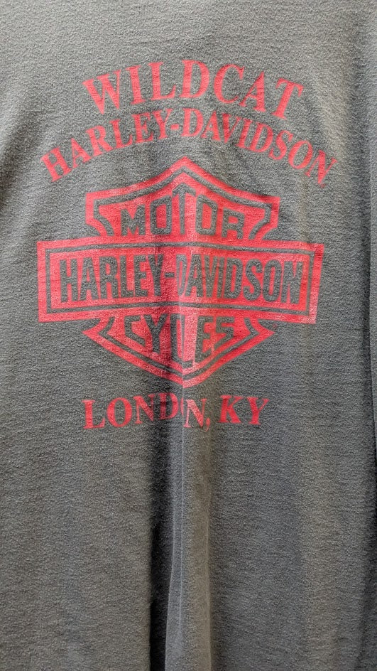 Harley-Davidson Pocket Long Sleeve T-Shirt Men’s Medium Gray Double Sided