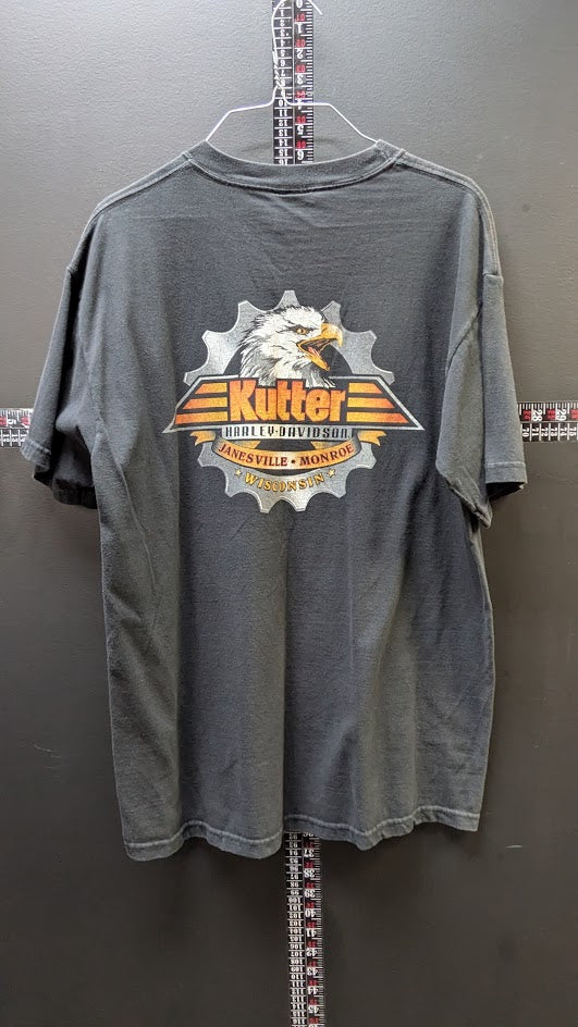 Harley Davidson I Love My Wife T Shirt Kutter Wisconsin Black Eagle Tee Y2K