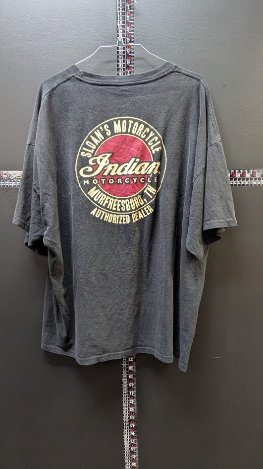Indian Motorcycle Sloan’s Murfreesboro TN T Shirt Black Faded Dealer Tee 2XL