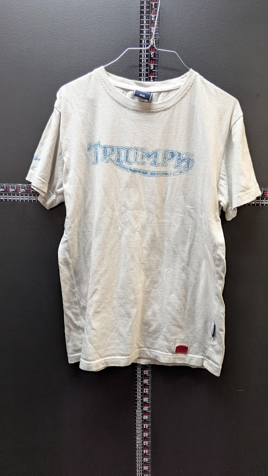Triumph Steve McQueen Sixty8 T Shirt Cream Graphic Tee Motorcycle Adult M