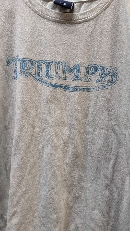 Triumph Steve McQueen Sixty8 T Shirt Cream Graphic Tee Motorcycle Adult M