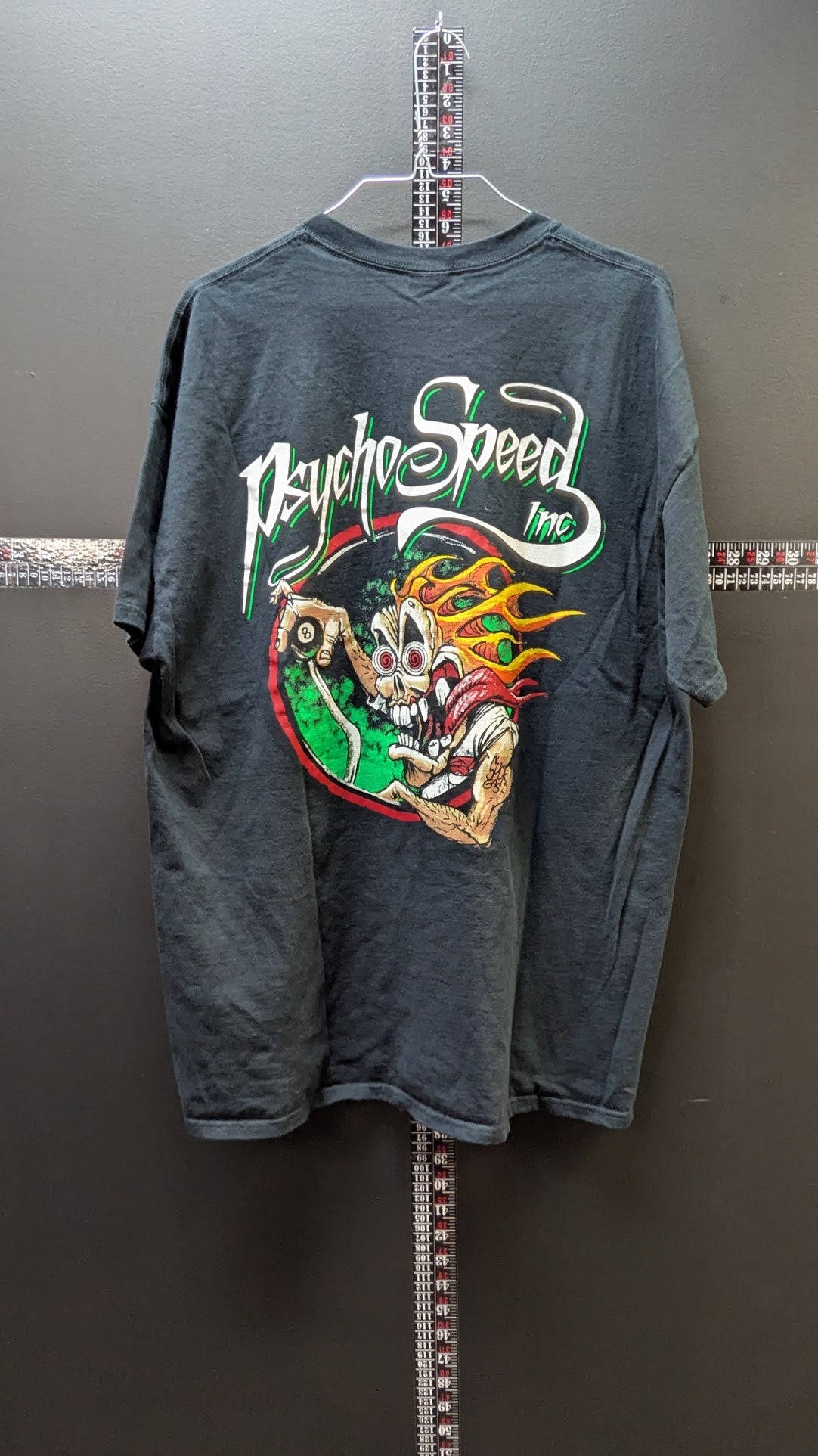 Psycho Speed Inc T Shirt XL Black Hot Rod Rat Fink Style Graphic Tee