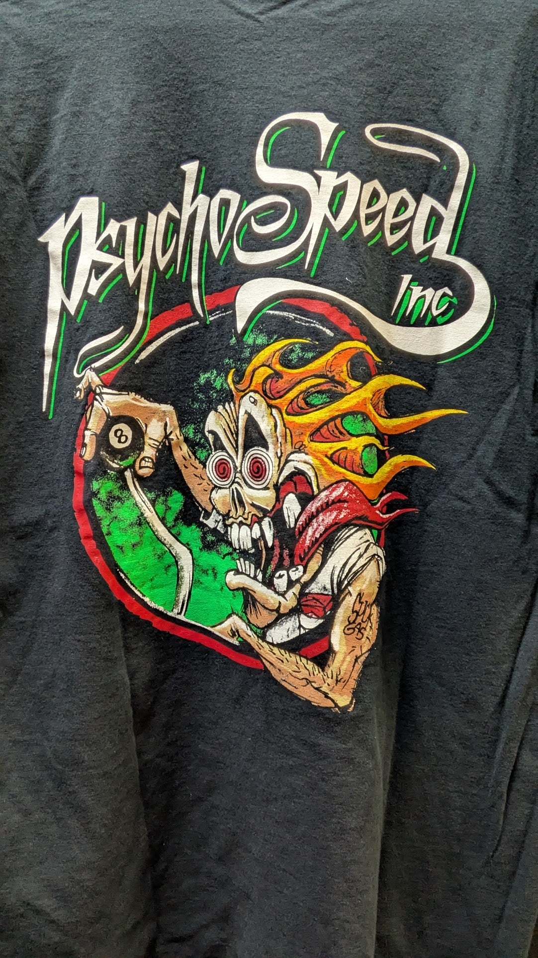 Psycho Speed Inc T Shirt XL Black Hot Rod Rat Fink Style Graphic Tee
