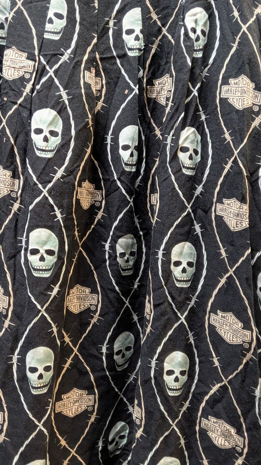 Harley Davidson Women’s Sleeveless Skull Barbed Wire Tank Top Black Size S All Over Print