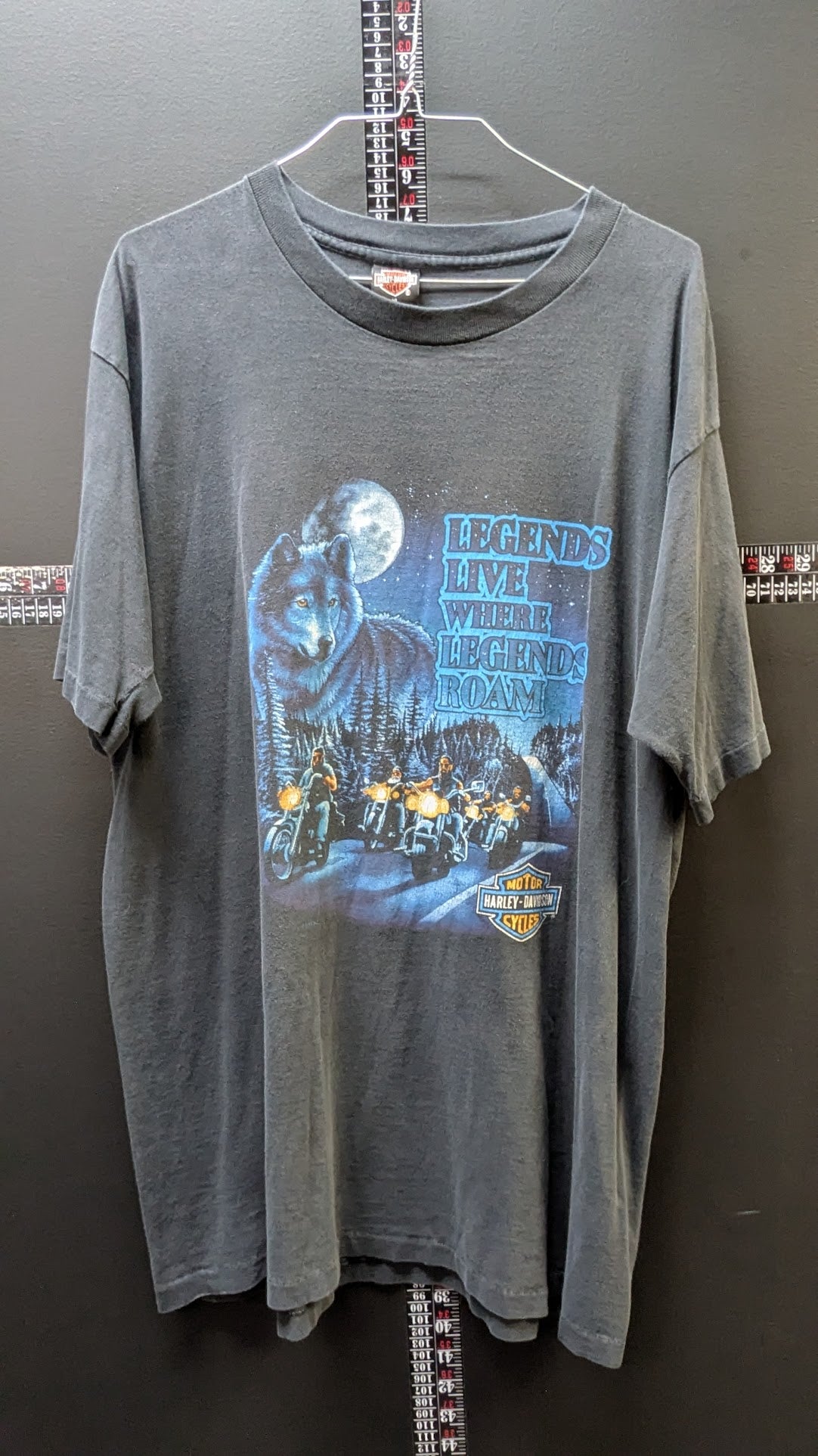 Vintage 1995 Harley Davidson Wolf T Shirt Springfield Ohio Legends Live Where Legends Roam XL