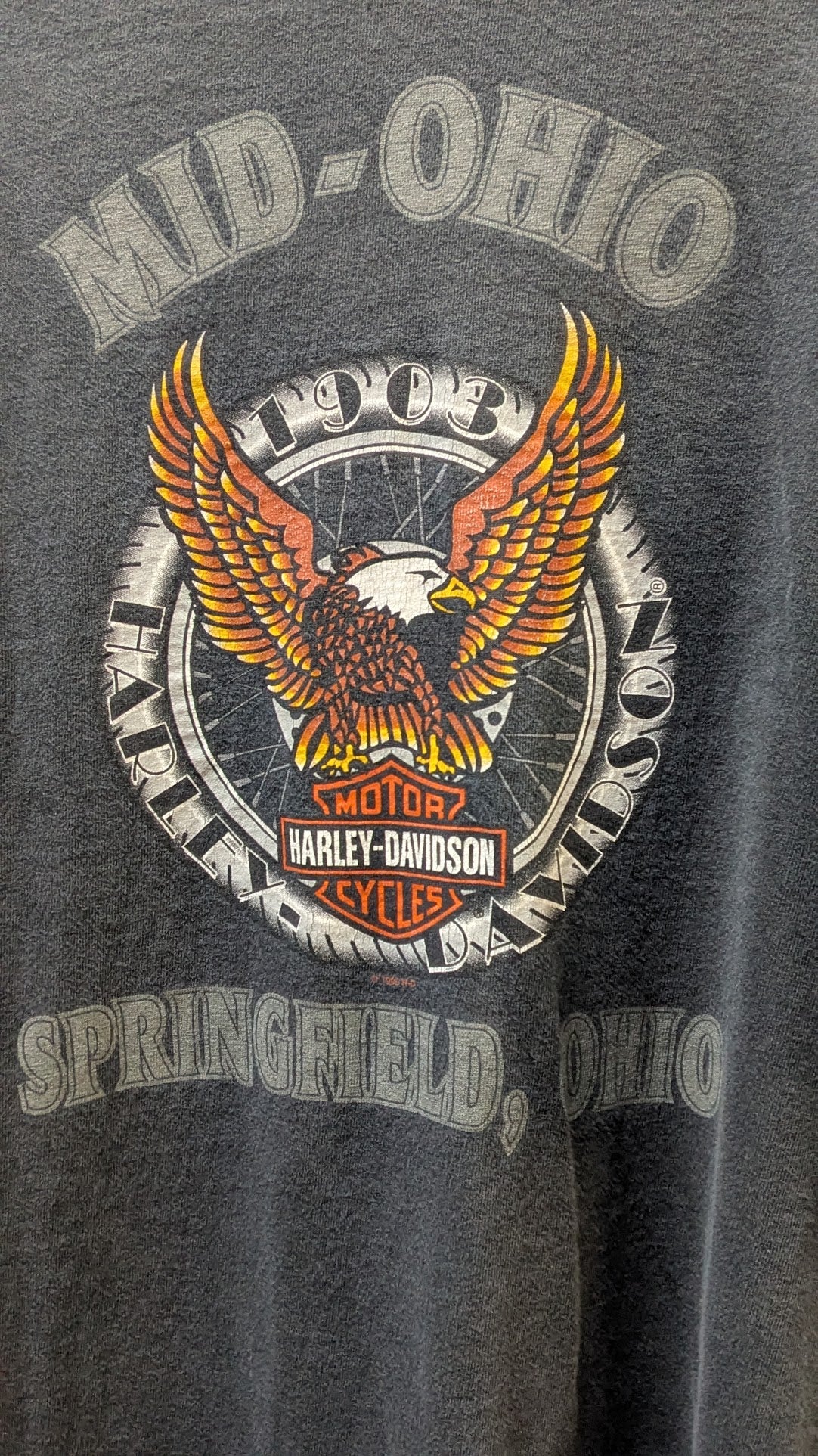Vintage 1995 Harley Davidson Wolf T Shirt Springfield Ohio Legends Live Where Legends Roam XL