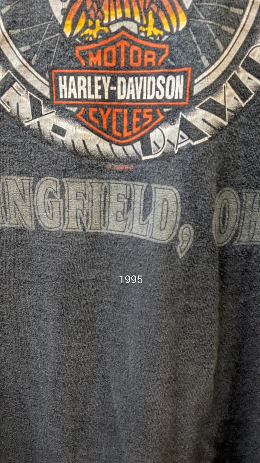 Vintage 1995 Harley Davidson Wolf T Shirt Springfield Ohio Legends Live Where Legends Roam XL