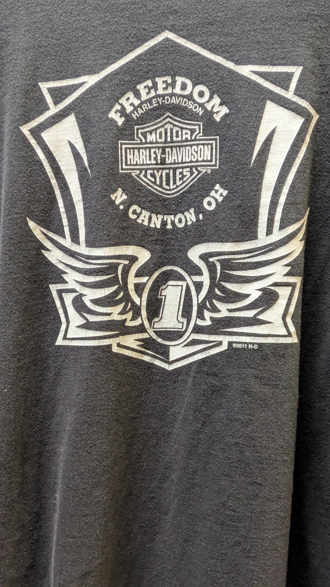 Vintage 2001 Harley Davidson No Cages T Shirt XL Freedom Harley N Canton Ohio Biker Tee