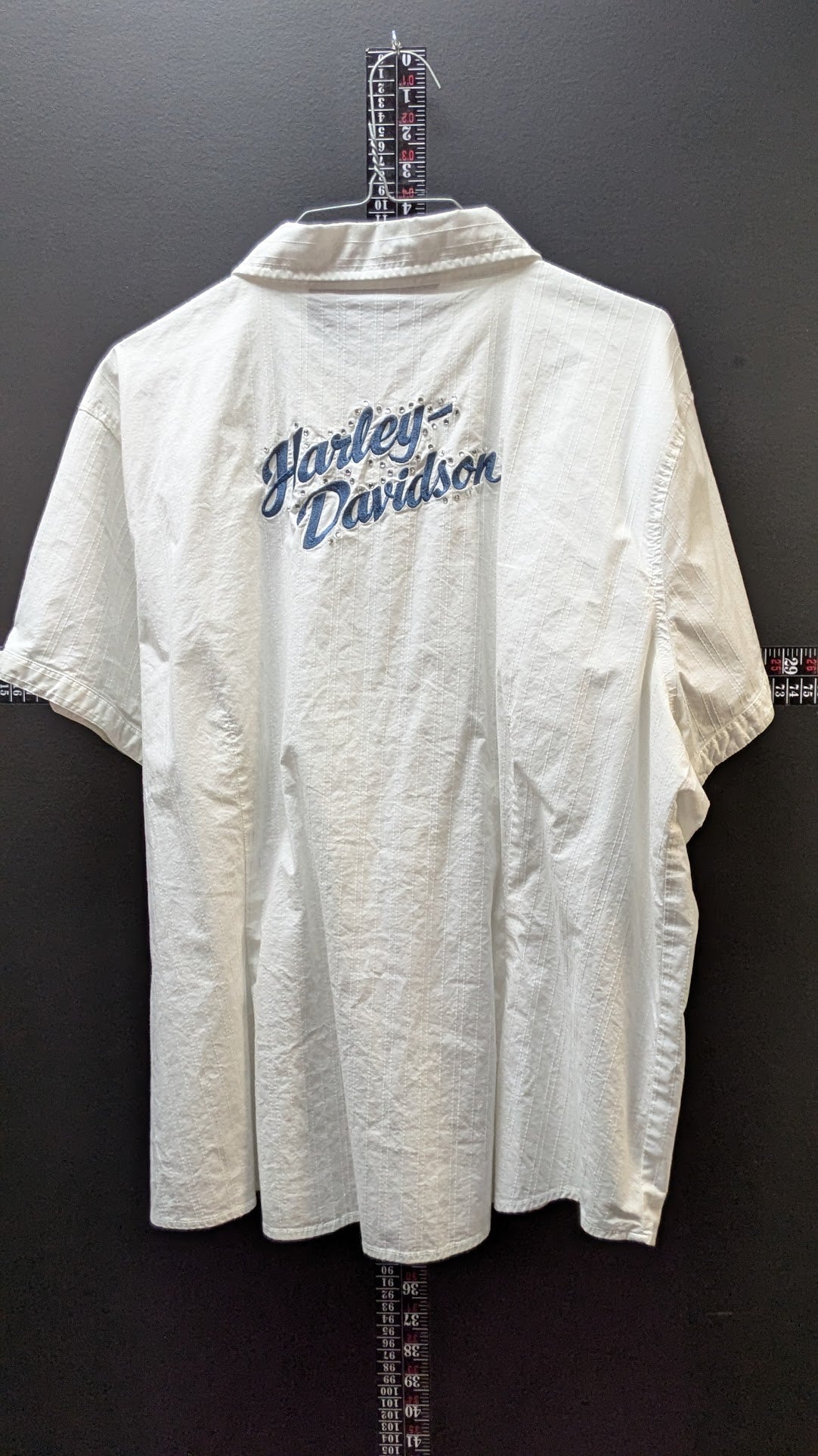 Harley Davidson Women’s Snap Front Shirt 2W White Short Sleeve Button Up Plus Size  Price Recommendation: