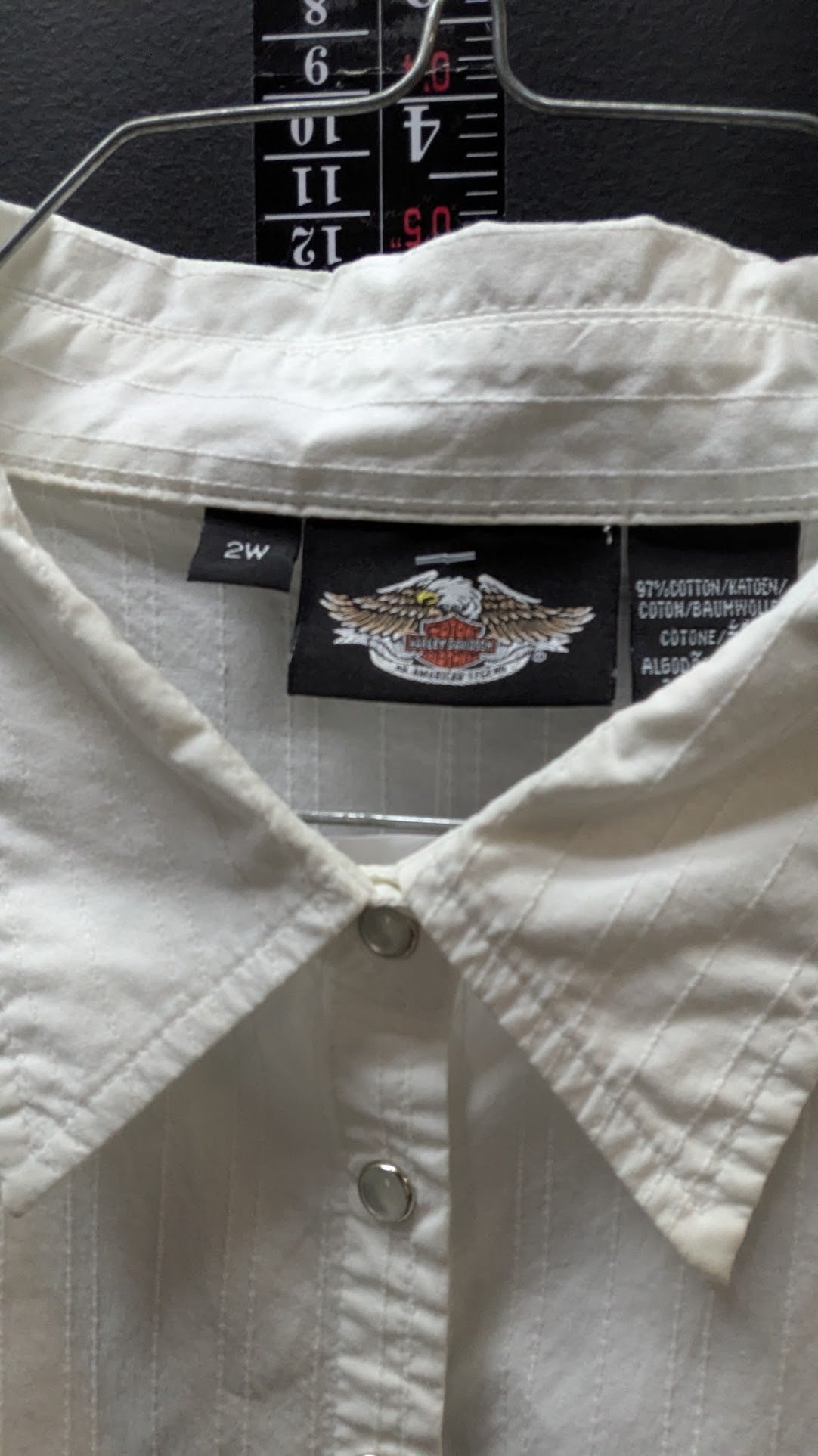 Harley Davidson Women’s Snap Front Shirt 2W White Short Sleeve Button Up Plus Size  Price Recommendation: