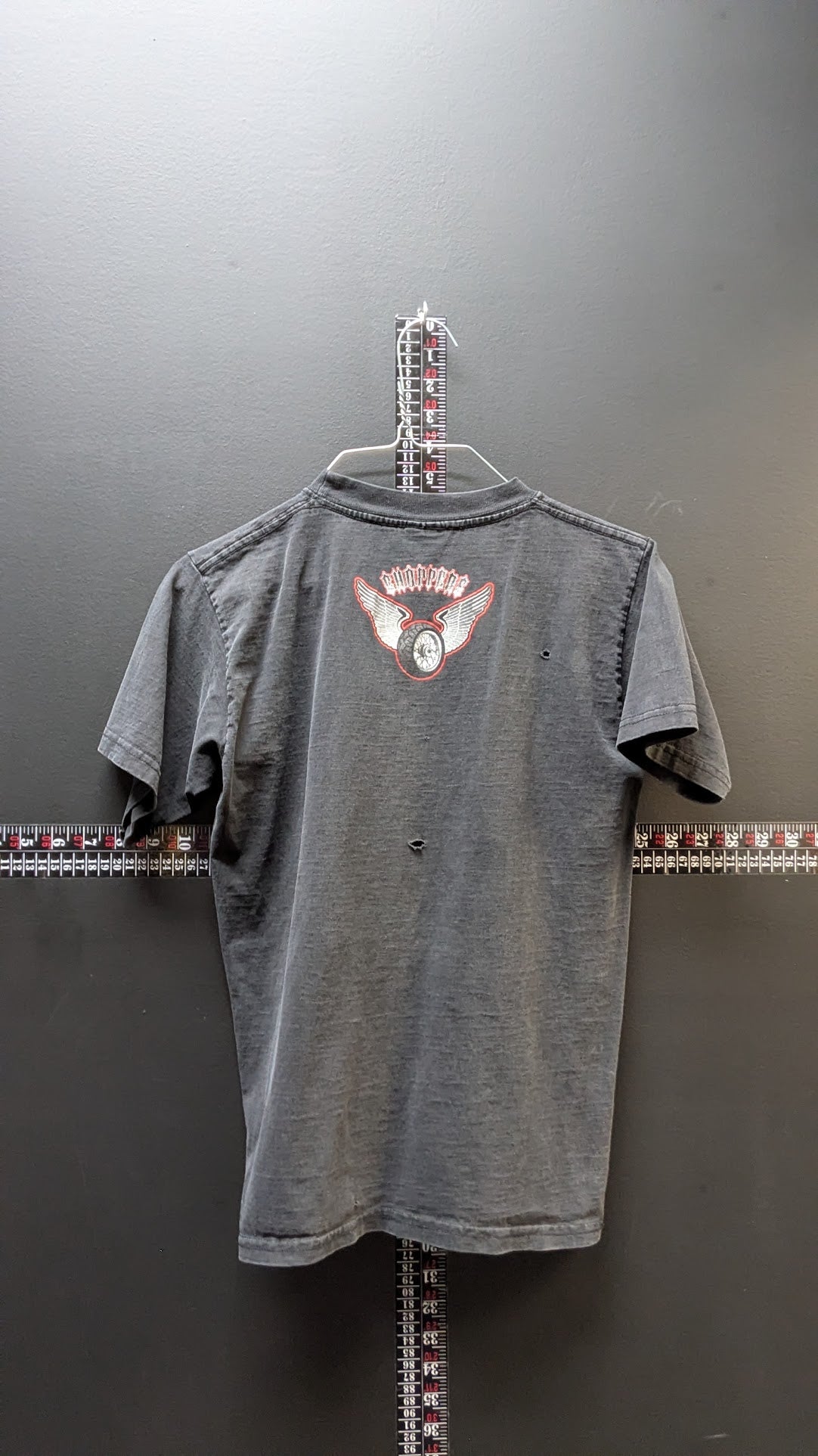 Vintage Chopper Iron Cross T Shirt USA Made Changes Heavyweight Black Distressed