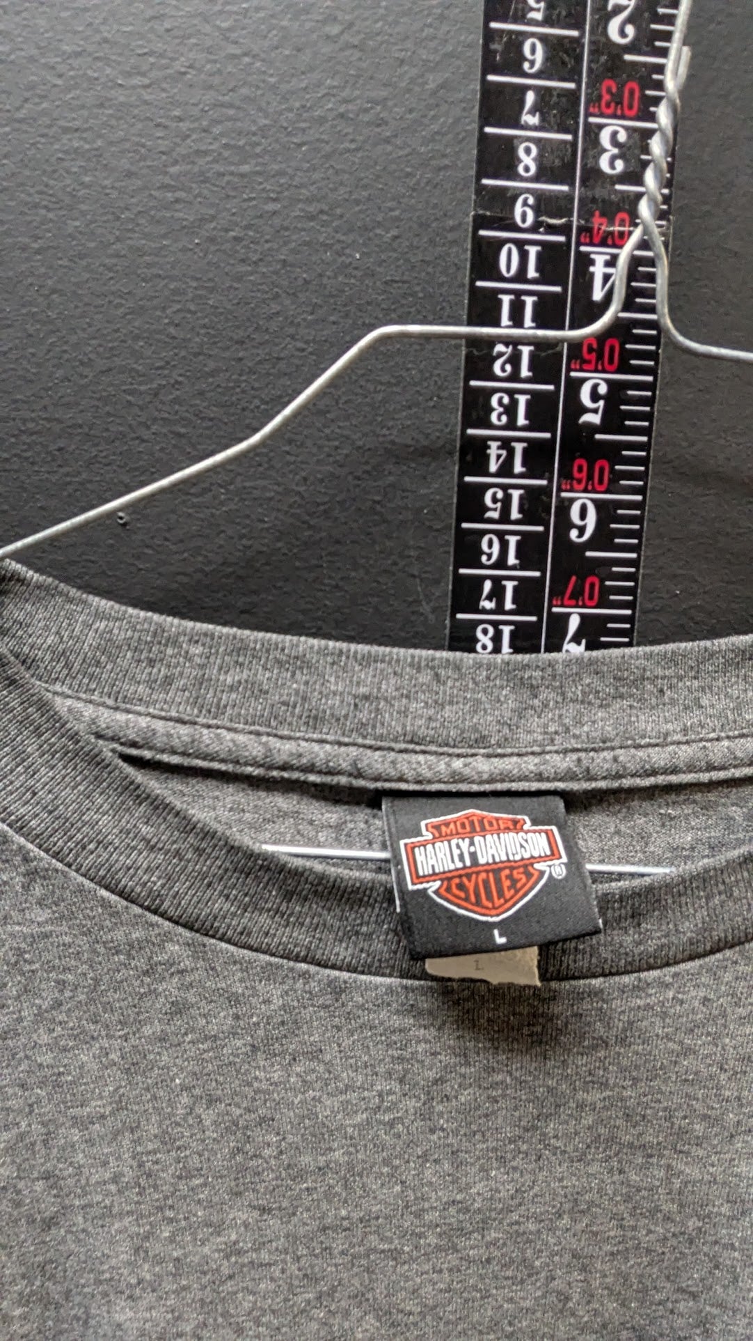 Harley Davidson Seattle WA Long Sleeve T Shirt Large Gray Downtown H-D Pocket Tee