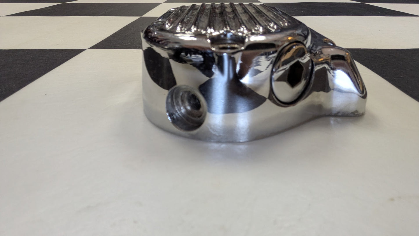 Harley Evo Big Twin Chrome Ribbed Cam Cover / Nose Cone Cover