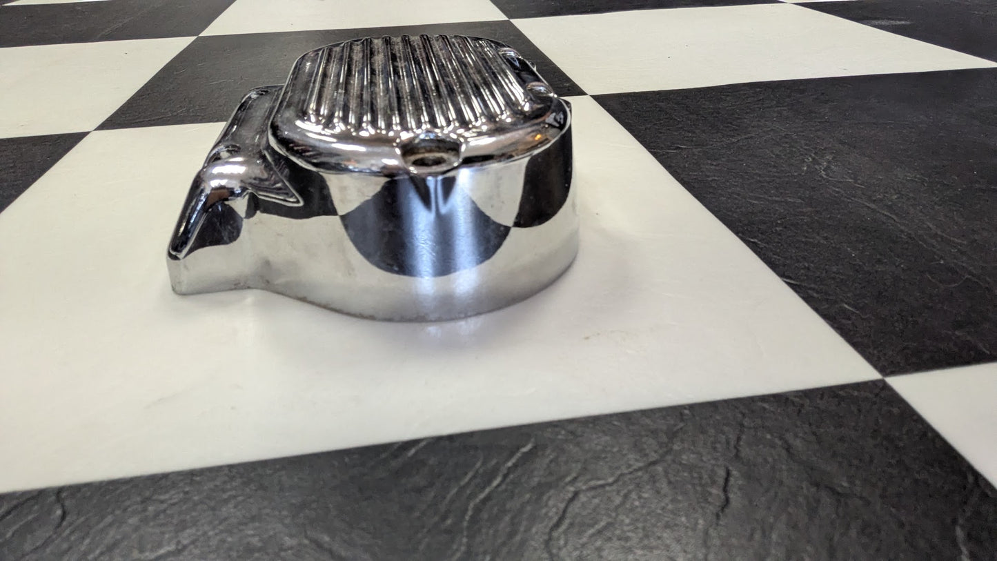 Harley Evo Big Twin Chrome Ribbed Cam Cover / Nose Cone Cover