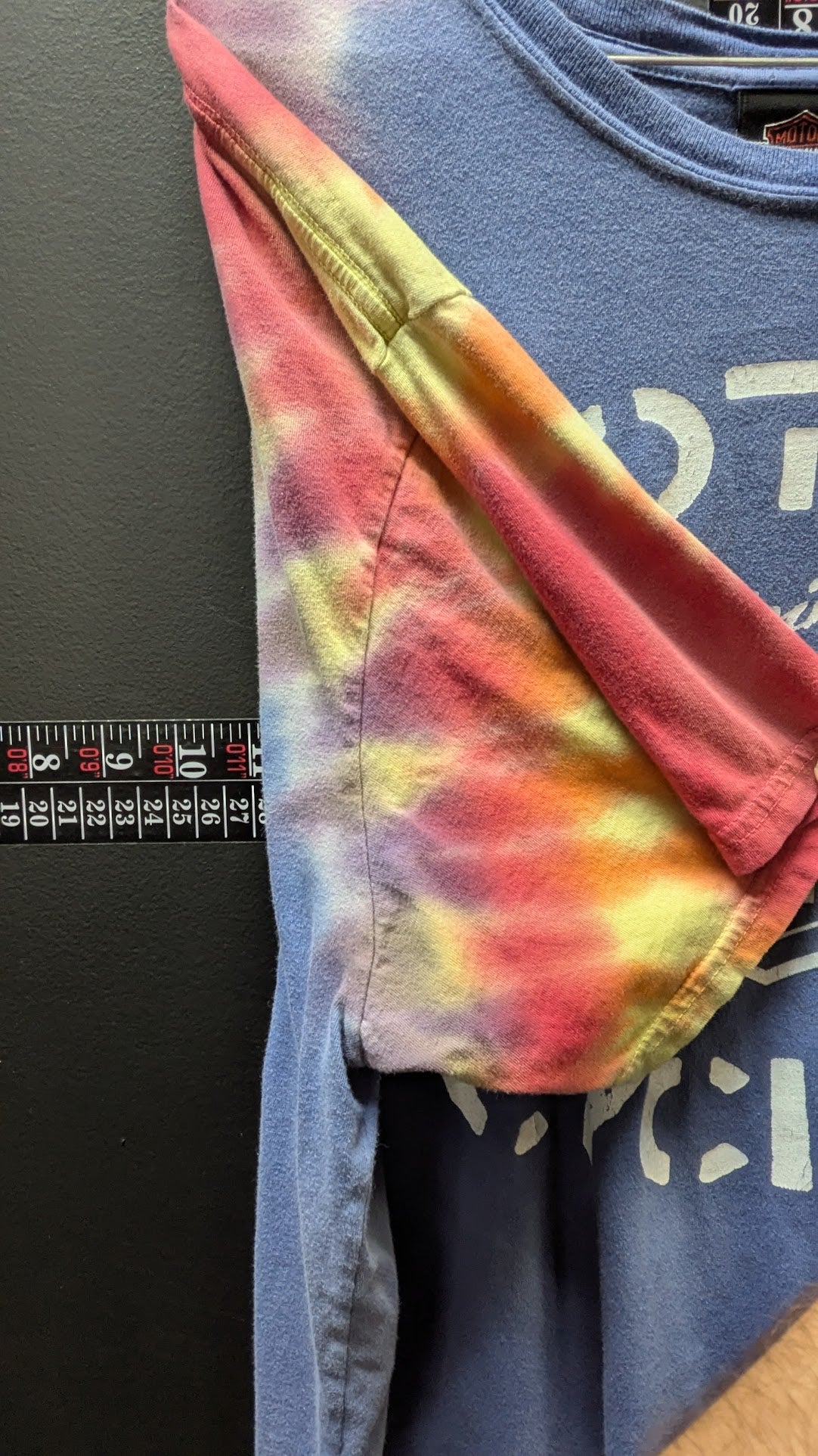 Harley-Davidson Eagle's Nest Lathrop CA Tie Dye Sleeve Women's Blue Tee XL
