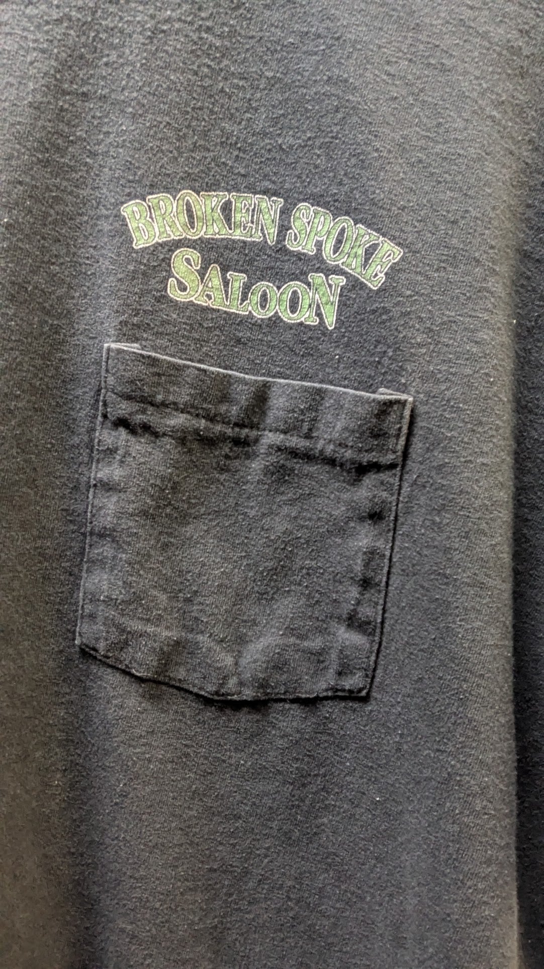 Vintage Broken Spoke Saloon Motorcycle Pocket T-Shirt XL USA Made