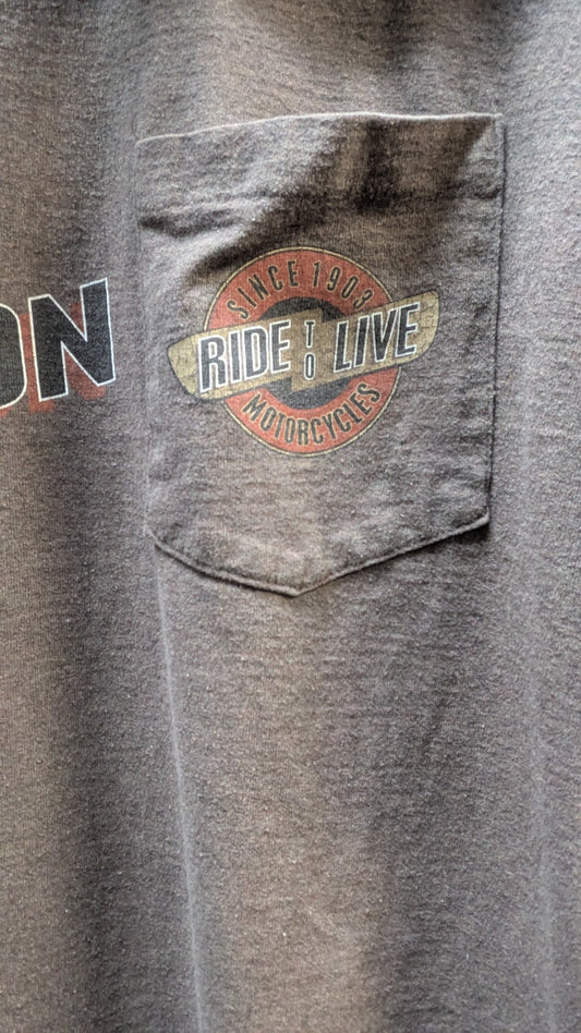 Harley-Davidson Sedona Arizona Ride To Live Pocket T-Shirt Large Brown 2006