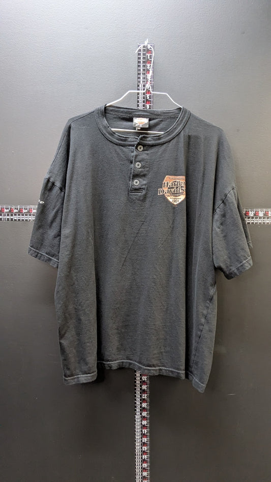 2004 Harley-Davidson St. Paul MN Henley T-Shirt Black 2XL