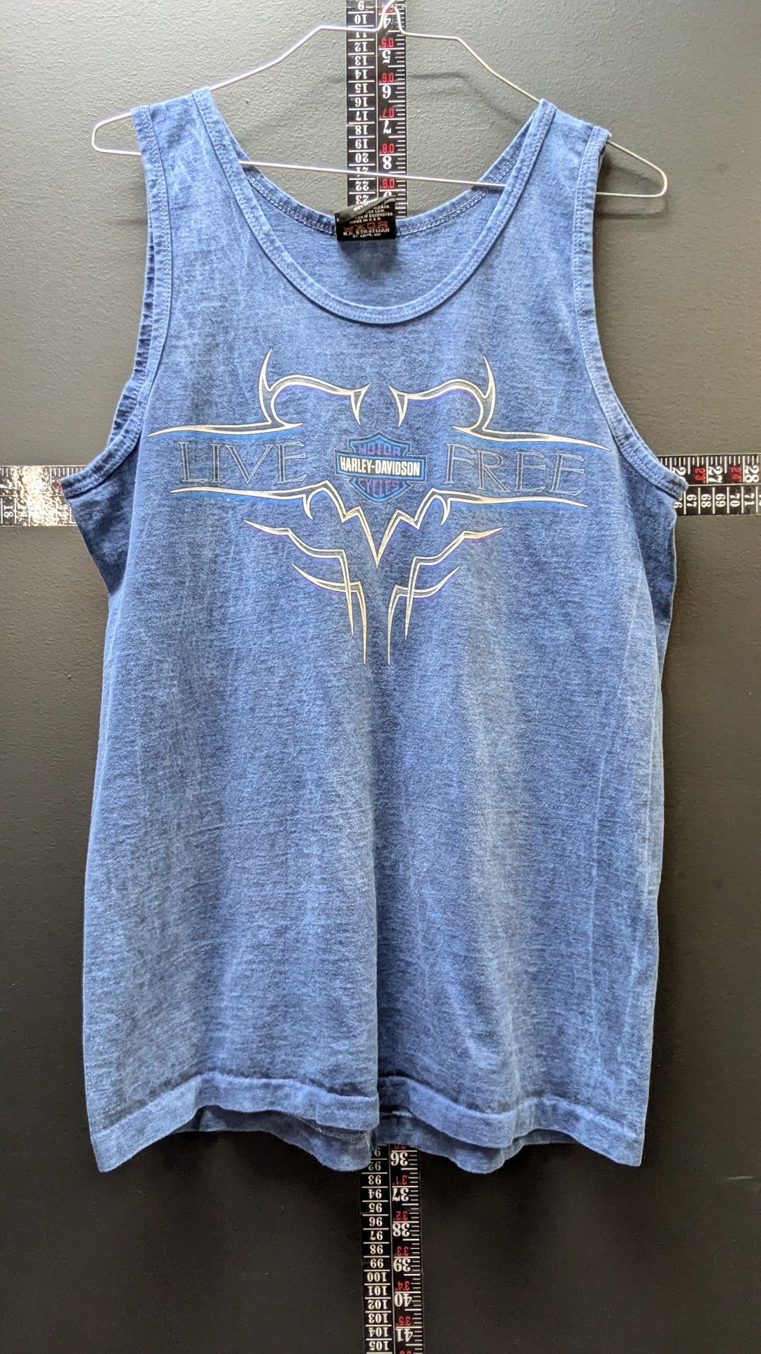 Harley-Davidson Northern Lights Wisconsin Tank Top Medium Blue Live Free Biker Shirt