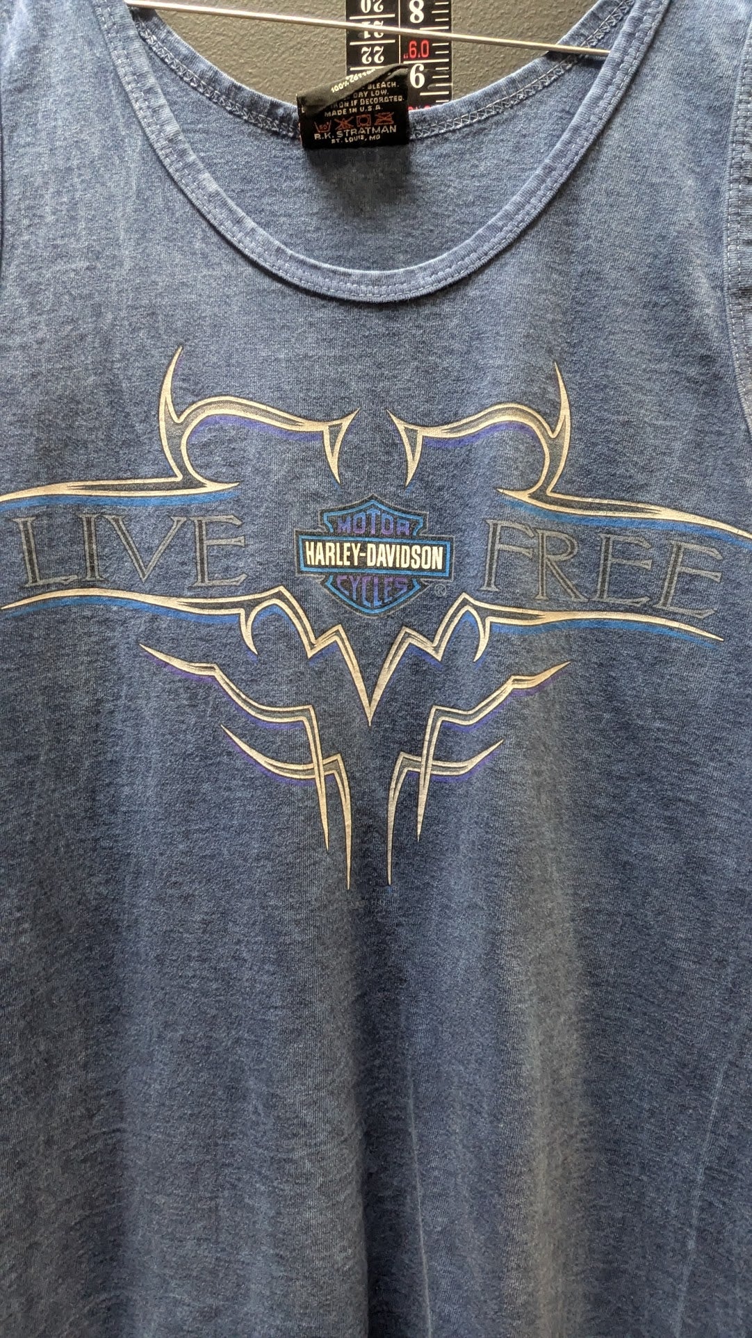 Harley-Davidson Northern Lights Wisconsin Tank Top Medium Blue Live Free Biker Shirt