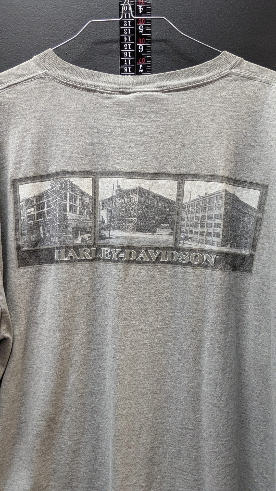 Harley-Davidson 100th Anniversary Pocket T-Shirt XL Gray Made USA Factory Graphic